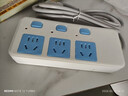 【京东物流】经典蓝白插座/插排/插线板/排插安全耐用新国标纯铜高温阻燃多孔位家用宿舍办公 三位15孔 独立开关 线长1.8M 实拍图