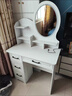 华莱德欧式梳妆台卧室简约现代2025年新款书桌化妆桌一体化妆台梳妆桌子 【圆镜四抽款】80公分暖白色 实拍图