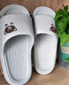 稻草人拖鞋男女居家用秋冬洗澡厚底浴室内外穿情侣防滑静音凉拖 灰44-45 实拍图