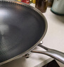 赫巴兹（HZIB）德国不粘锅316不锈钢炒锅炒菜锅具少油烟平底炒锅电磁炉燃气通用 双面屏+玻璃盖内径32外径 34cm 实拍图