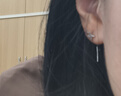 Lnieer999足银芒星耳线养耳洞耳环轻奢小众耳钉女2026新款高级感银耳饰 【999足银】星芒耳线一对 实拍图