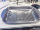 不锈钢烤鱼盘子长方形深盘托盘鱼盘家用电磁炉专用烤鱼炉小吃烧盘 双柄【32*19*5cm】浅款  无盖 实拍图
