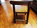 哈骆顿（HALODN）实木凳子家用客厅椅子靠背矮凳小板凳现代简约换鞋板凳宝宝矮凳子 胡桃色全实木【圆板靠背】整装 实拍图