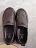 意尔康男鞋秋季羊皮舒适一脚蹬皮鞋男软面套脚商务休闲鞋 59171W 棕色40 实拍图