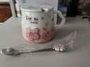 贝瑟斯马克杯 陶瓷杯喝水杯子咖啡杯樱花浮雕泡茶杯带盖办公家用水杯子 实拍图
