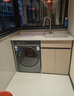 海尔蜂窝铝洗衣机柜台盆一体阳台柜带搓衣板滚筒伴侣洗衣池H4901 蜂窝铝左盆(右盆联系客服) 120cm 实拍图