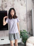 猫人睡衣夏季女士2026新款冰丝宽松短袖短裤可外穿自带胸垫家居服套装 嫩黄自带胸垫 【凉感莫代尔】 L 【建议160-170cm/100-120】 实拍图