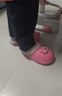 儿童棉拖鞋冬季加绒加厚可拆卸脚套防水防滑儿童男女可爱棉拖鞋 玫红【草莓熊】 36.5 内长21cm，尺码偏小 实拍图