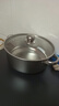 【特价】不锈钢汤锅特厚家用电磁炉锅泡面锅食品级燃气灶专用火锅 24cm【配盖】钢柄单层-特厚加厚- 24cm 实拍图