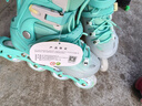 斯威（SWAY）轮滑鞋儿童溜冰鞋男女童初学套装中小学滑轮滑冰旱冰鞋成人直排轮 登绿八轮全闪+头盔护具+一体支架 M (适合6-12岁)平时鞋码31-36 实拍图