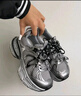 骆驼（CAMEL）老爹鞋男款银月舒适厚底增高休闲鞋 L24A283742AM 灰/枪/黑 40 实拍图