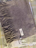 鄂尔多斯1980秋冬山羊绒保暖流苏羊绒水纹围巾180cm*30cm 碳灰-25 均码 实拍图