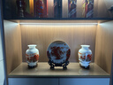 鼎祺陶瓷 景德镇手工粉彩鸿运当头三件套花瓶装饰摆件家居客厅电视柜酒柜 经典款鸿运当头三件套+送底座 实拍图