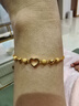 周大福甜蜜心形金珠黄金双层手链(工费:260计价)EOF63生日礼物 16.25cm 足金 约4.90g 实拍图