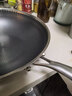 赫巴兹（HZIB）德国不粘锅316不锈钢炒锅炒菜锅具少油烟平底炒锅电磁炉燃气通用 双面屏+玻璃盖内径32外径 34cm 实拍图