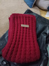 百搭韩版针织毛线红色围巾女2024圣诞冬季高级感新年礼物情侣围脖 针织围巾-酒红色-1个装-保暖 1 实拍图