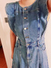 UR2025夏季新款女装复古牛仔荷叶边牛仔连衣裙UWG850114 蓝色1 S 实拍图