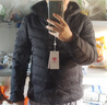 坦博尔轻薄羽绒服男士短款连帽宽松简约保暖外套TF236209 黑色 175  实拍图