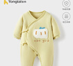 童泰（TONGTAI）婴儿蝴蝶衣冬季纯棉夹棉初生宝宝连体衣新生儿哈衣爬服黄色52cm 实拍图