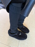 拾袜记羊毛袜套秋冬季黑色翻边针织腿套保暖显瘦堆堆小腿袜搭配鲨鱼裤 实拍图