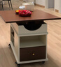 沙发边几可移动茶几小户型客厅边柜多功能茶桌升降折叠实木角几 胡桃+白 带升降：700*400*546 实拍图