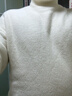 森马集团加绒高领毛衣男士冬季加厚针织衫男生毛线衣服 米白 XL 实拍图