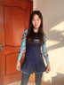 佑游泳衣女分体显瘦泡温泉速干游泳馆两种穿法游泳五件套12015藏蓝2XL 实拍图