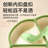 licheers宝宝餐盘婴儿硅胶学吃饭分格餐具吸盘一体式儿童辅食碗 绿色 实拍图