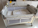 Trimigo（泰美高）婴儿床拼接床0-3岁宝宝新生儿换尿布台围栏游戏多功能婴儿摇摇床 【拾光·臻享】多功能婴儿床 【蚊帐+尿布台+床垫+置物篮+床铃】 实拍图