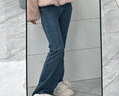百图betu女装秋冬新款牛仔裤高腰大长腿复古喇叭裤牛仔裤2310T91 牛仔色 S 实拍图