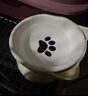 憨憨乐园猫碗陶瓷猫粮双碗斜口狗碗狗盆狗粮宠物幼猫咪吃饭食盆喝水喂食 实拍图