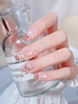 优家（UPLUS）穿戴甲美甲贴片24片(莫奈花园)含果冻胶假指甲片可拆卸 实拍图