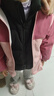 秋冬羽绒服外套防脏防水女孩中大童罩衣儿童围裙宝宝吃饭正穿护衣 (萌樱)玫红 140码(建议6-7岁） 实拍图