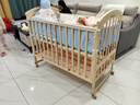 优乐博（ULOP）婴儿床实木无漆可移动拼接宝宝床多功能带尿布台新生儿bb摇摇床 婴儿床[送皇冠5件套+蚊帐+棕垫] 实拍图
