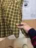 马登工装美式复古苏格兰格纹长袖衬衫灯芯绒拼接翻领格子衬衣男秋季 卡其格 L 实拍图