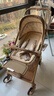 丸丫T9婴儿推车双向轻便可坐可躺折叠四轮避震新生儿高景观香槟棕 实拍图