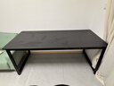 馨美凯电脑桌台式家用简易书桌办公桌简约现代工作台租房卧室学习写字桌 【单桌1.6cm厚桌面】黑架+碳纤色 长180cm*宽80cm*高74cm 实拍图