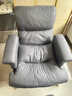 爱必居 实木电脑椅家用电竞椅可躺办公靠背椅子懒人沙发椅 浅灰色+脚踏 实拍图