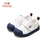 牧童幼儿园鞋春秋款室内鞋男童防撞学步鞋女宝宝小白鞋 海军蓝28 实拍图