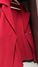 尚都比拉【100%羊毛】红色中长款毛呢大衣女冬季通勤风小个子双面呢外套 实拍图