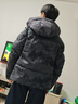 鸭鸭（YAYA）本命年羽绒服男女2025年冬季新款短款连帽时尚男士加厚保暖外套 黑青迷彩色 M (170) 【建议110-130斤】 实拍图