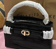 CHARLES&KEITH鳄鱼纹凯莉包手提斜挎婚包包女包生日情人节礼物CK2-50270880-1 Black黑色 S 实拍图