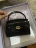 CHARLES&KEITH鳄鱼纹凯莉包手提斜挎婚包包女包生日女神节礼物CK2-50270880-1 Black黑色 S 实拍图