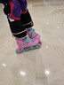 米高轮滑鞋S3儿童花样溜冰鞋套装高端平花四码调节直排初学花式旱冰鞋 S3S粉色鞋 M (33-36) 实拍图