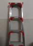 创硕 家用梯人字梯工程梯子铝合金梯货梯架 【五步梯红】加强加固款 实拍图