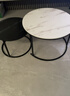 顺冠茶几客厅茶台仿岩板创意北欧茶桌现代小户型简约圆形小桌子极简型 【送货上门】黑架-70白纹+50黑纹 实拍图