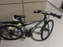 EG7山地自行车成人学生变速越野单车双减震赛车26寸青少年男女 辐条【加厚防滑轮-更安全】黑白 26寸24速【适合：160-180CM】 实拍图