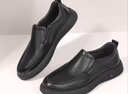 百丽一脚蹬休闲皮鞋男春季牛皮革缓震通勤商务鞋A1010AM3 黑色 40 实拍图