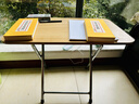 坤奉可折叠餐桌家用小桌子出租屋小户型吃饭简易方桌户外便携摆摊桌 胡桃色【60*40*50】简约镀锌腿 实拍图