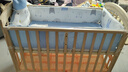 优乐博（ULOP）婴儿床实木无漆可移动拼接宝宝床多功能带尿布台新生儿bb摇摇床 婴儿床[送皇冠5件套+蚊帐+棕垫] 实拍图